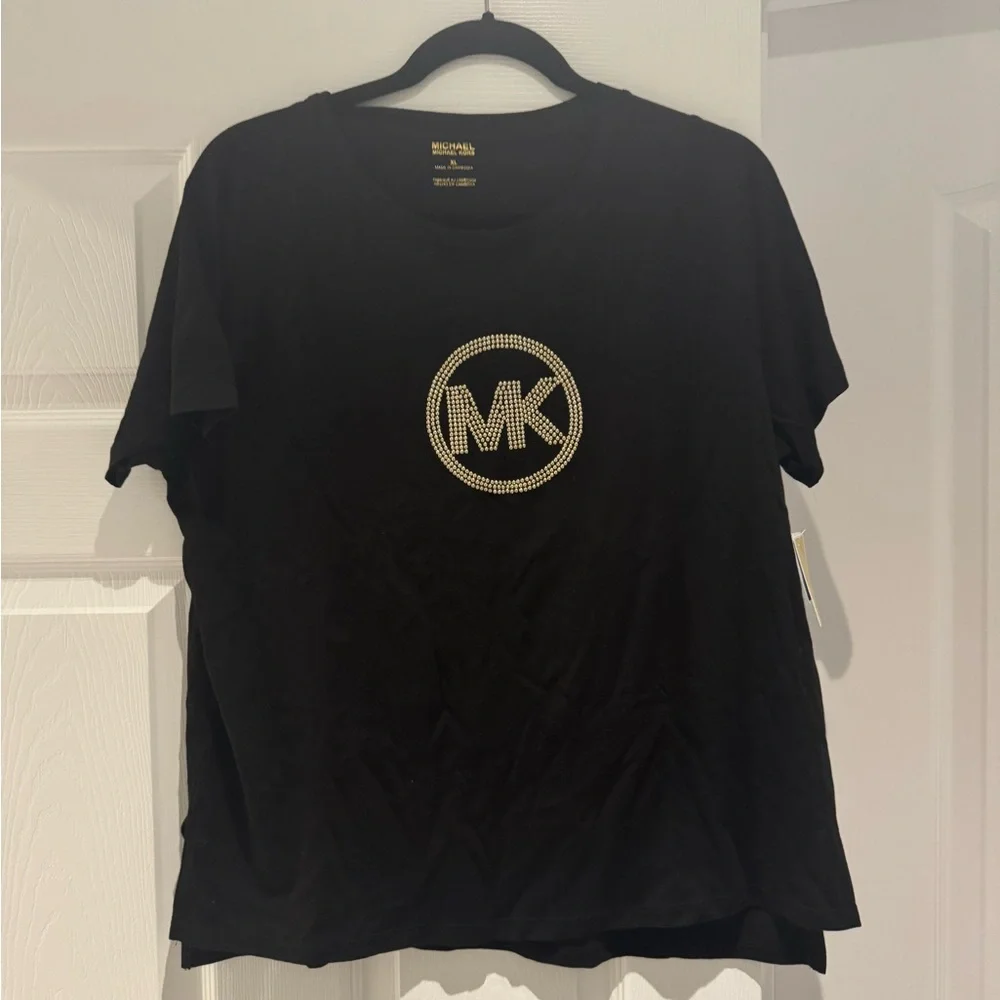 Michael Kors Black Tee with Gold Accents - Picture 1 of 2